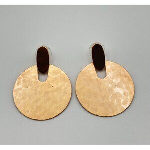 Kendra Scott Rose Gold-Toned Hammered Disc Drop Earrings